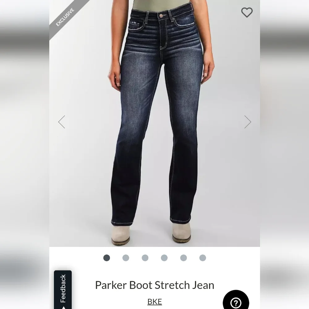 BKE Buckle Parker Boot Stretch Jeans Teeter High Rise Teeter Dark Sz 24 - Picture 2 of 16